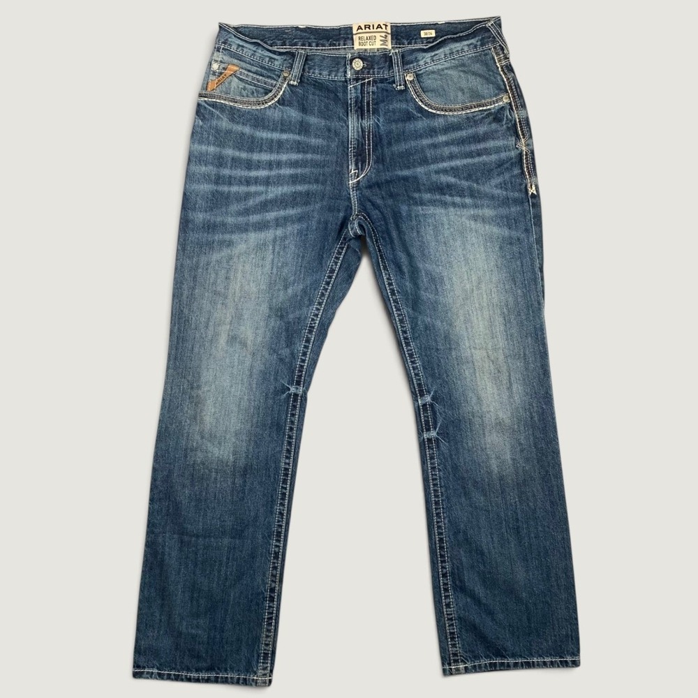 Ariat M4 Relaxed Boot Cut Jeans Mens 38x34 Blue Denim Durango Coltrane